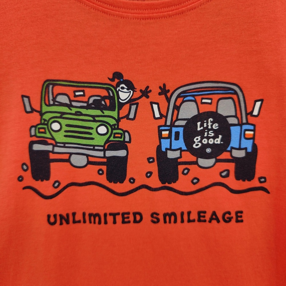 Life is Good Womens Adventure Core Crusher-Lite Tee M Coral Unlimited Smileage